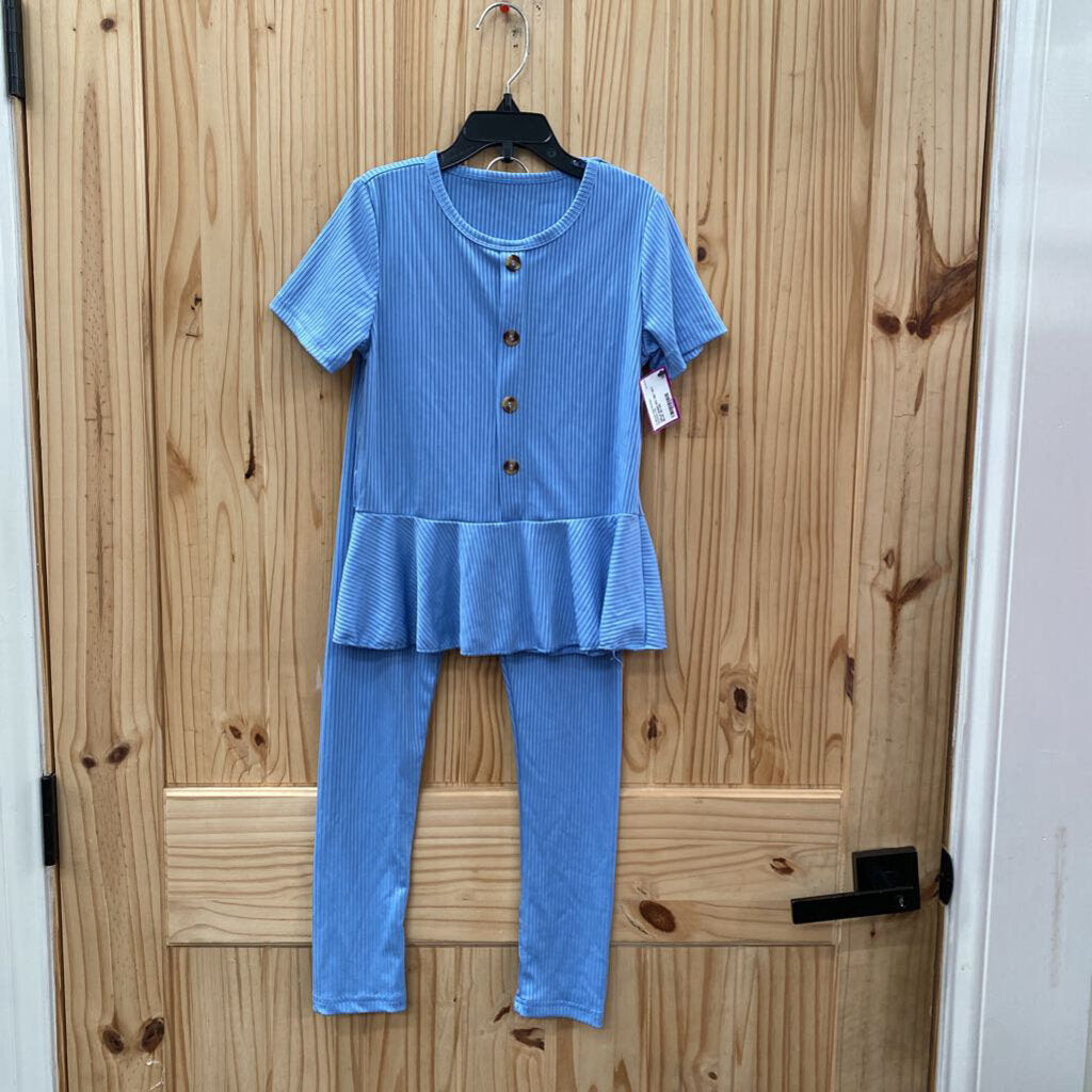 GIRLS SHEIN 2PC SET SKY BLUE 130 5/6