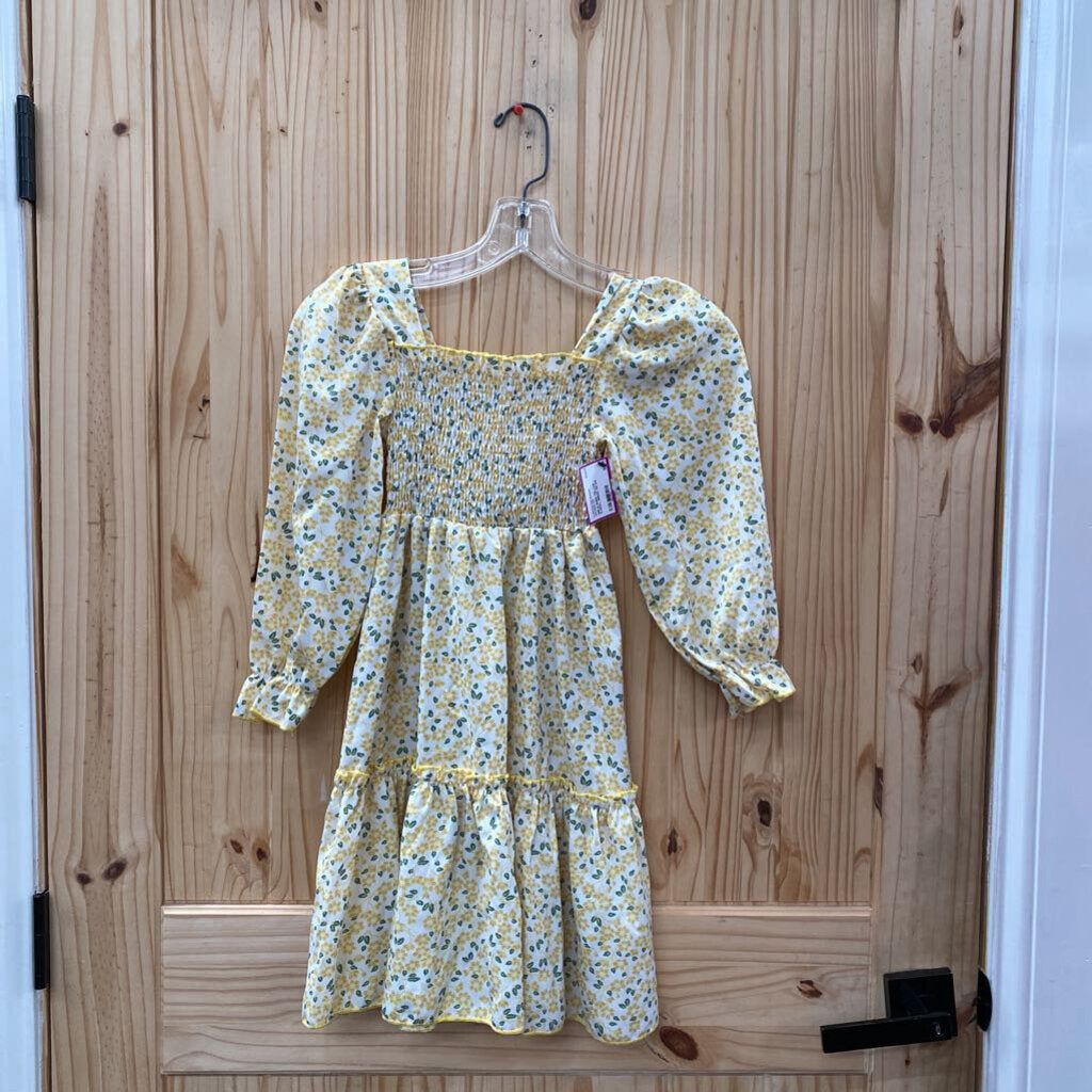 GIRLS SHEIN YELLOW FLORAL DRESS 130 5/6