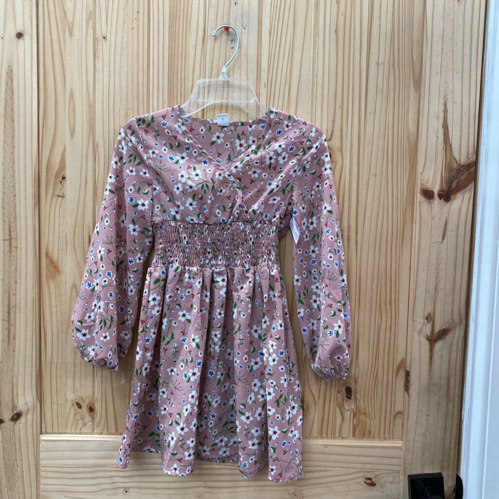GIRLS SHEIN MAUVE FLORAL DRESS 7Y