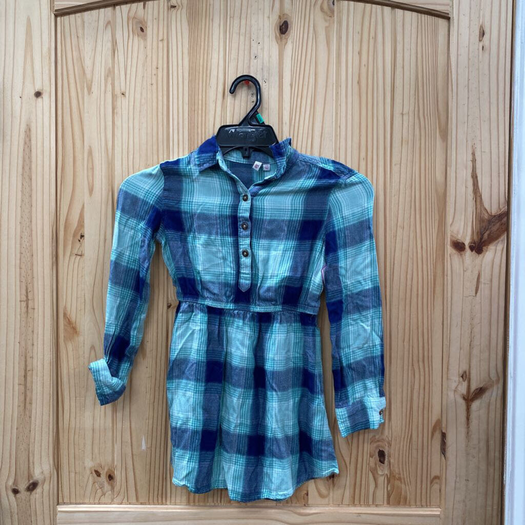 GIRLS SO PLAID LS SHIRT TURQUOISE/BLUE S 7