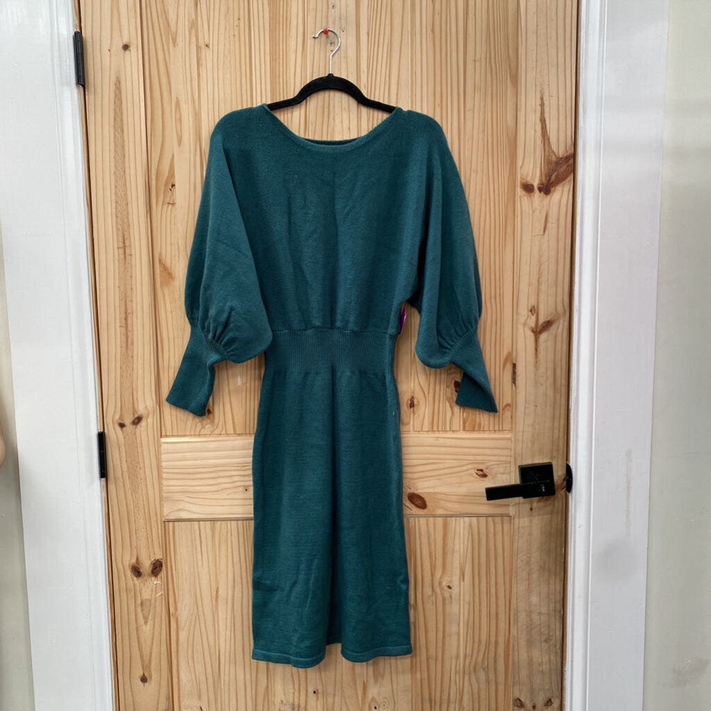 WOMENS SHEIN LS SWEATER DRESS DK GREEN XL