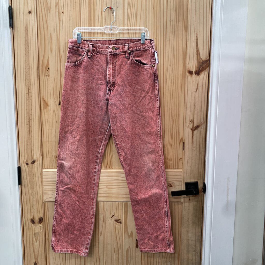 MENS WRANGLER RED DENIM JEANS 33X34