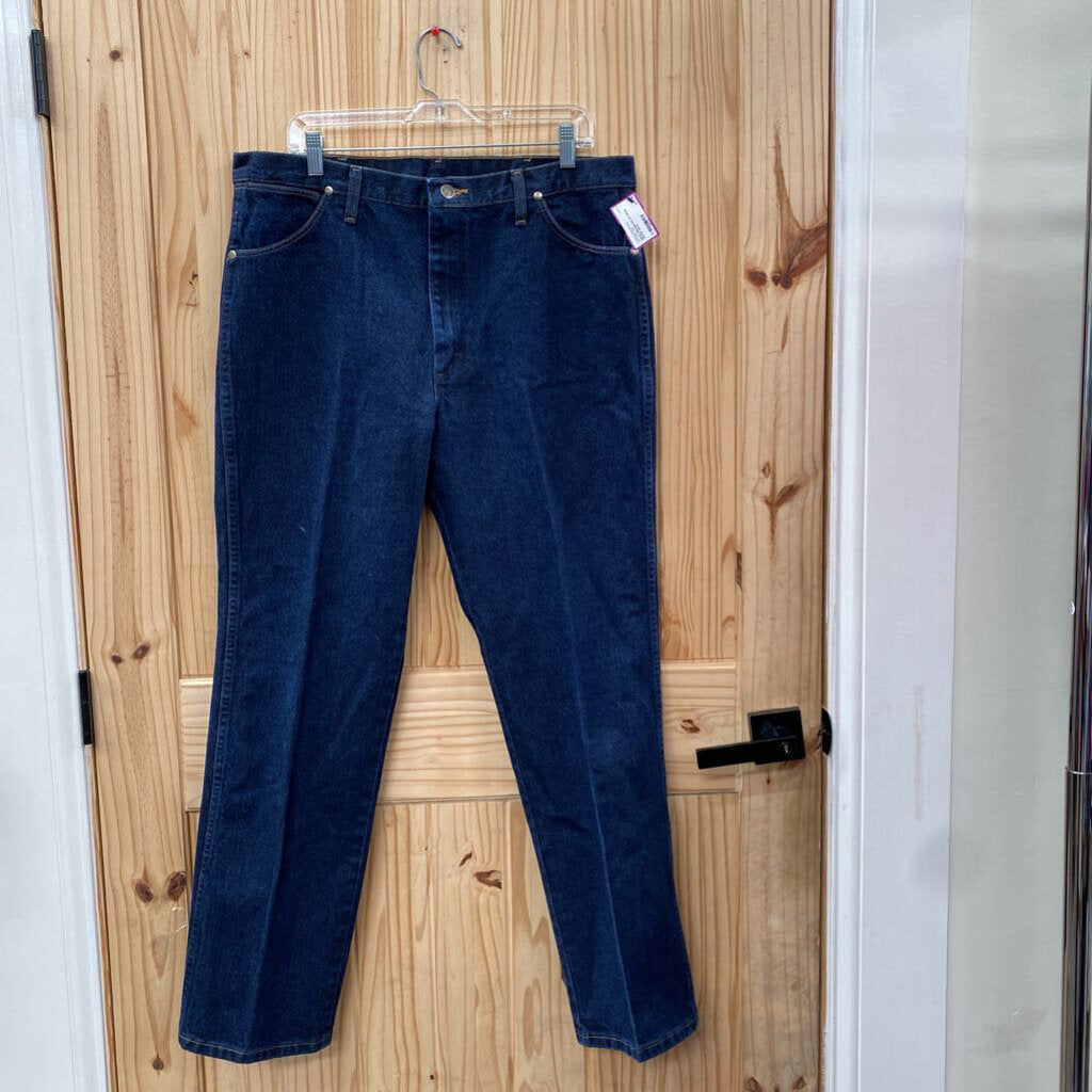 MENS WRANGLER DK DENIM JEANS 38X32