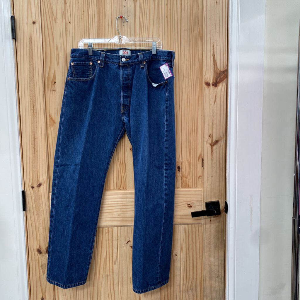 MENS LEVIS 501 DK DENIM JEANS 38X30