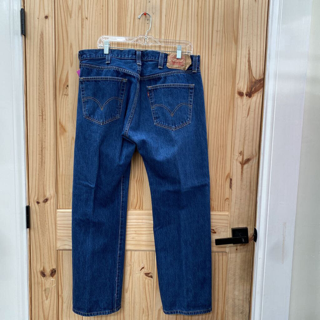 MENS LEVIS 501 DK DENIM JEANS 38X30