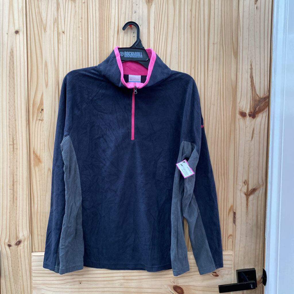 WOMENS CLUMBIA PULLOVER SHIRT BLK/PINK XL