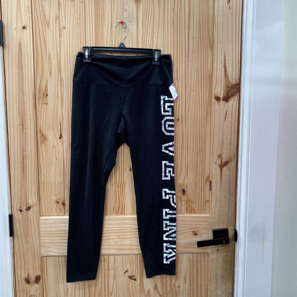 WOMENS VS PINK LEGGINGS BLK/WHITE L