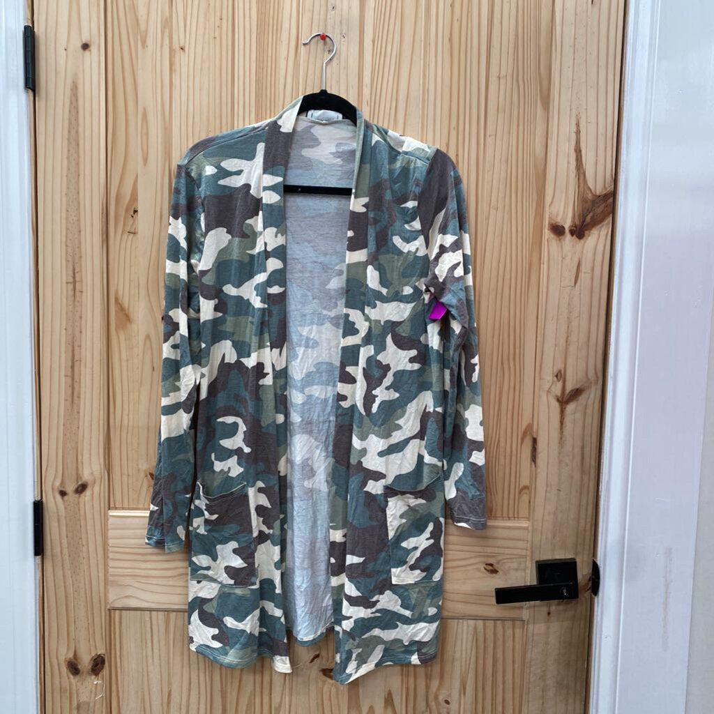 WOMENS ZENANA CAMO CARDIGAN L