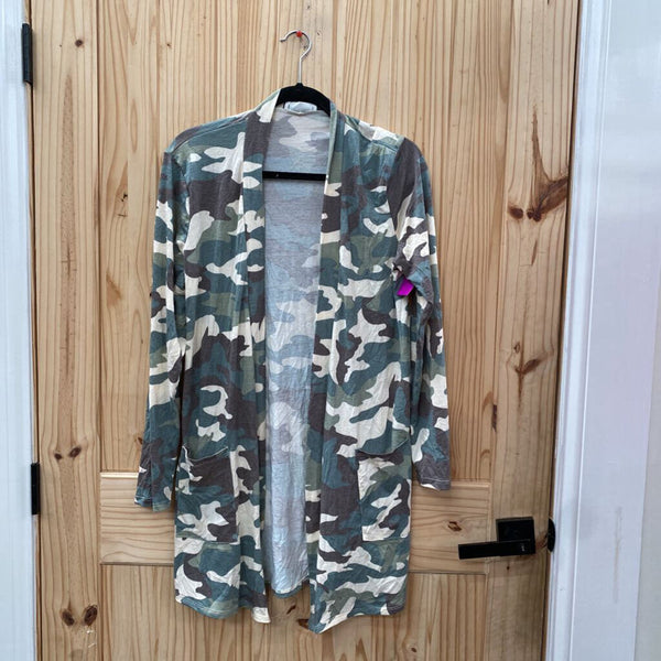 WOMENS ZENANA CAMO CARDIGAN L