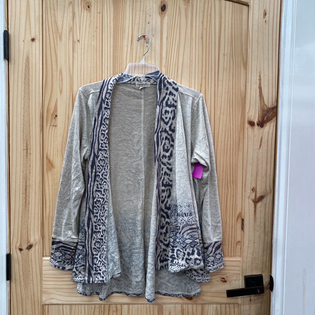 WOMENS ONE WORLD CARDIGAN TAN/BLK L