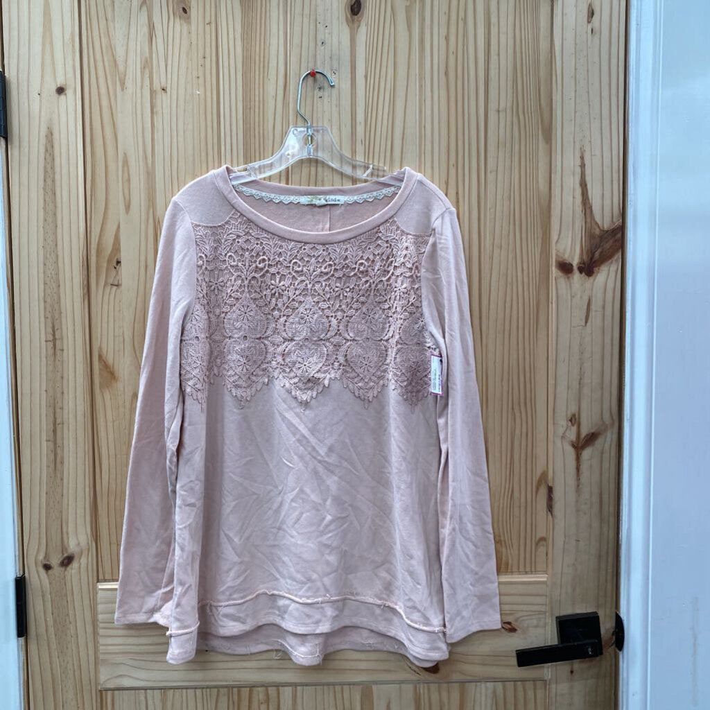 WOMENS REWIND LS CASUAL TOP PEACH L