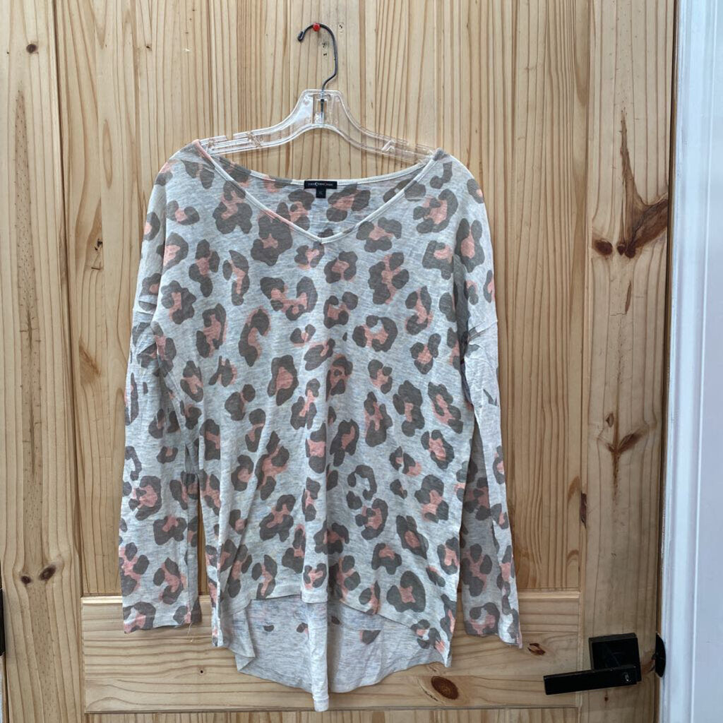 WOMENS MM MM MM IVORY LEOPARD LS SHIRT XL