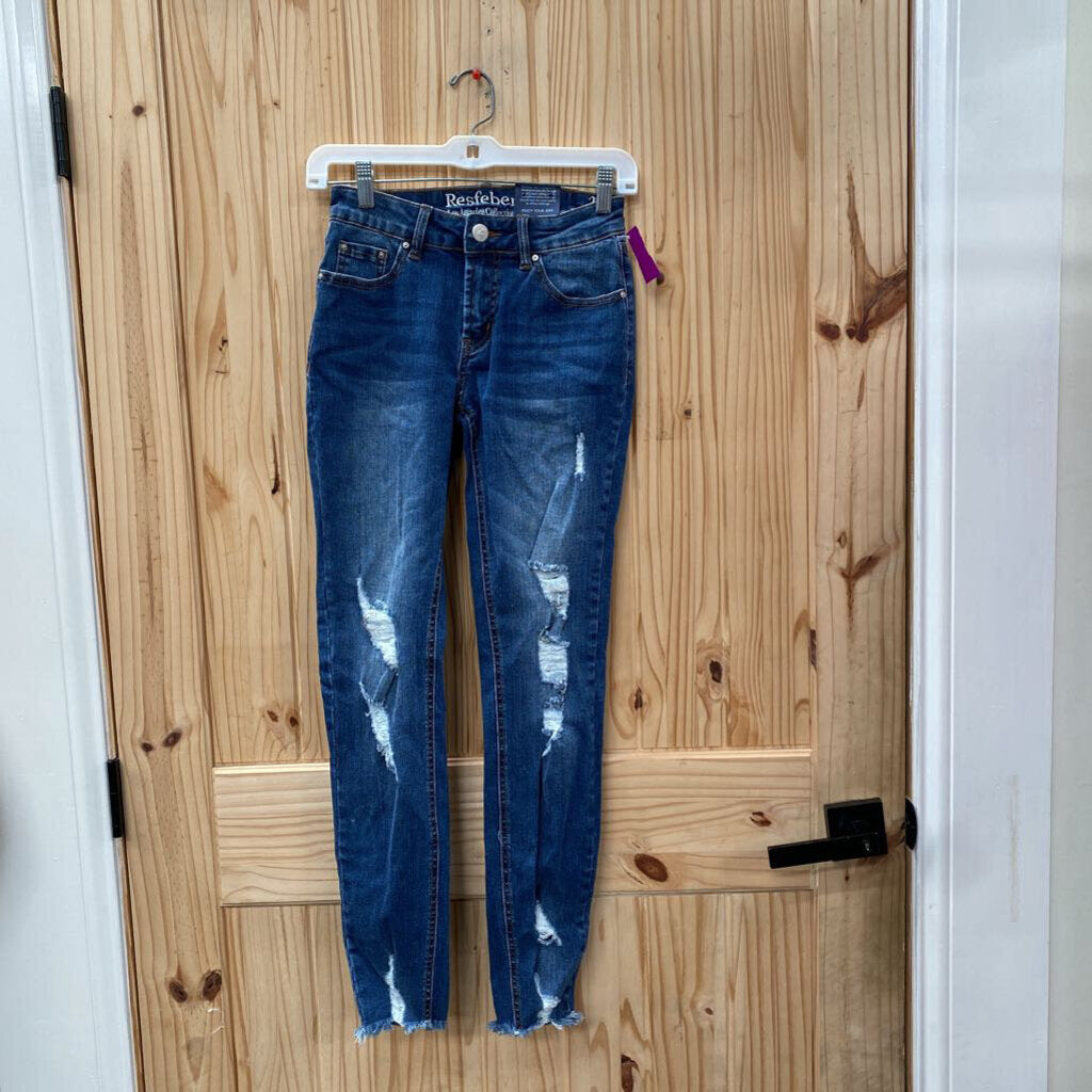 WOMENS RESFEBER DENIM DIST. JEANS 2 NWT