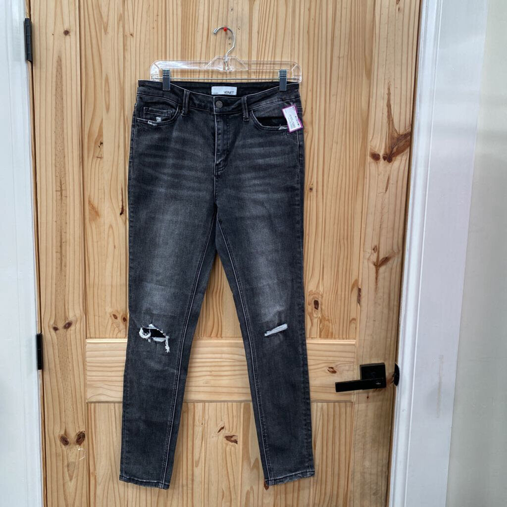 WOMENS VERVET BLK DENIM DIST. JEANS 29