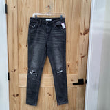 WOMENS VERVET BLK DENIM DIST. JEANS 29