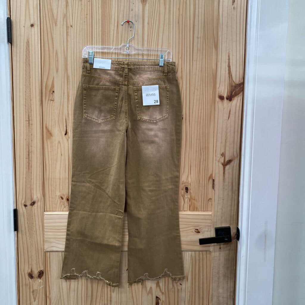 WOMENS ZENANA LT BROWN JEANS 28 NWT