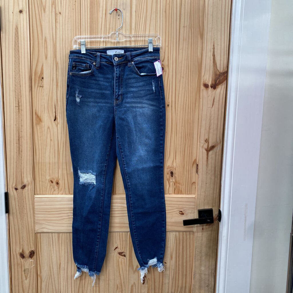 WOMENS KANCAN DK DENIM DIST. JEANS 9