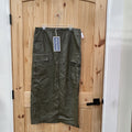 WOMENS INDIGO RISING DK OLIVE GREEN LEATHER SKIRT XL NWT