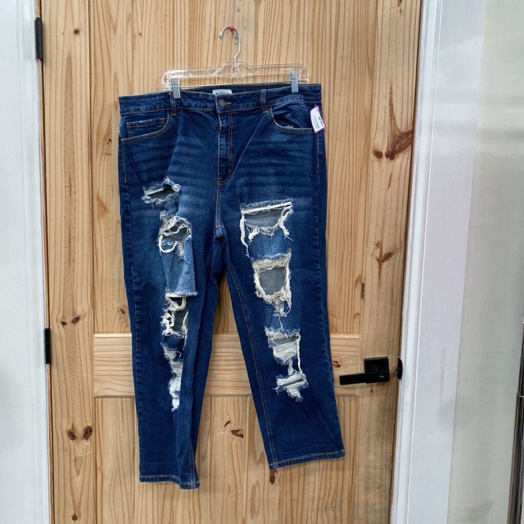 WOMENS MS CELLO DK DENIM DIST. JEANS 22