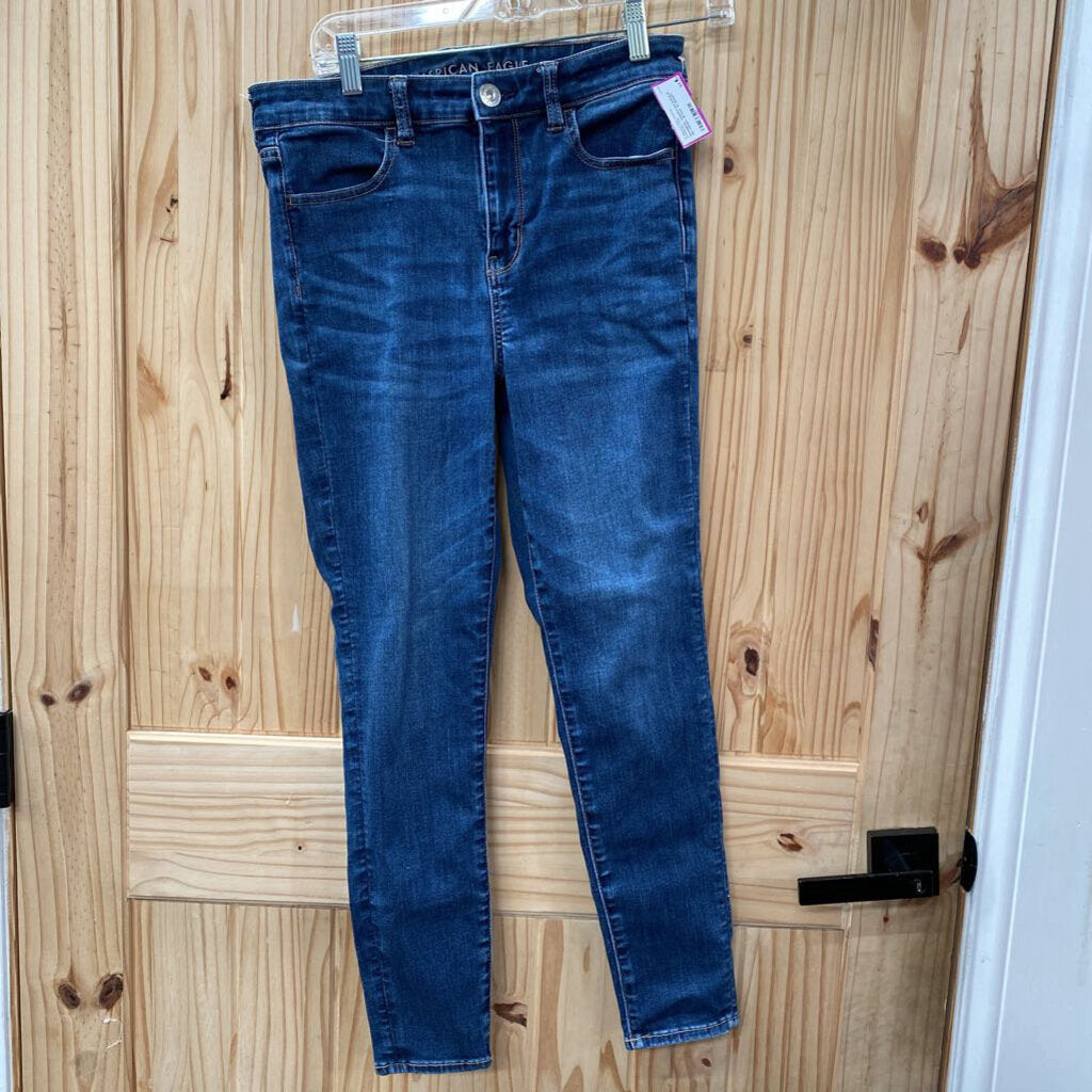 WOMENS AMERICAN EAGLE DK DENIM JEANS 10 SHORT