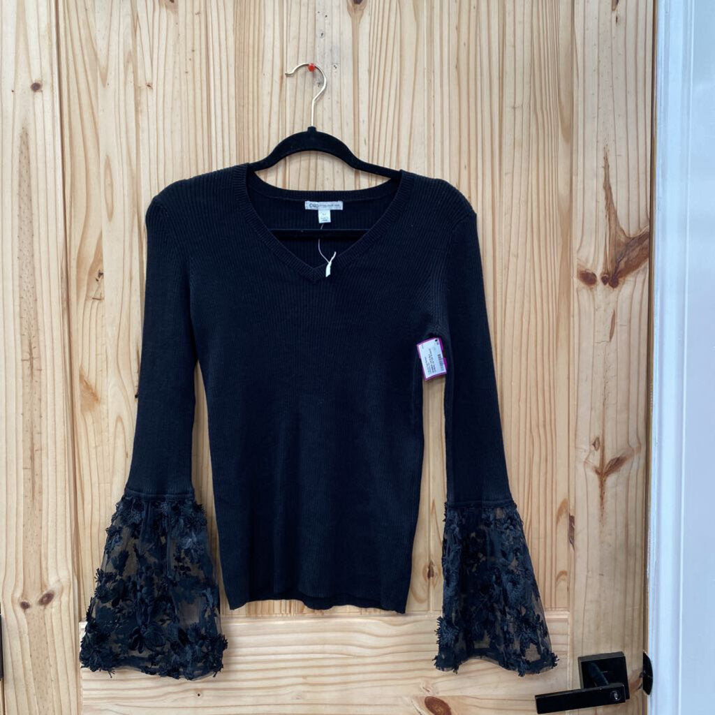 WOMENS CATO BLK CASUAL LS TOP M NWOT