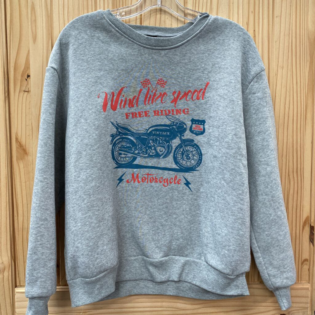 WOMENS SHEIN WIND LIKE SPEED FREE RIDING SWEATSHIRT GREY/RED/TEAL M
