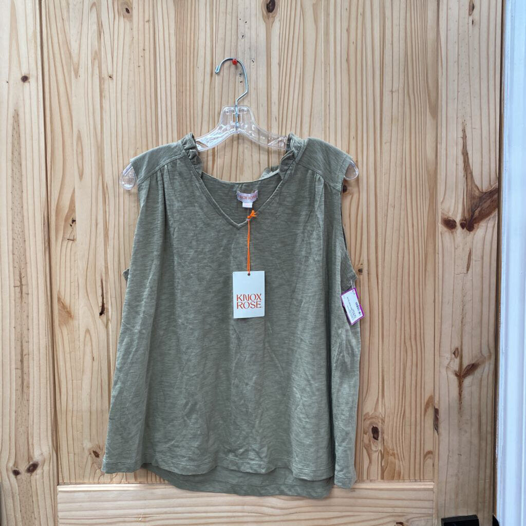 WOMENS KNOX ROSE OLIVE TOP M NWT