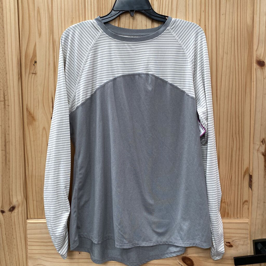 WOMENS AVIA GREY/WHITE LS SHIRT L