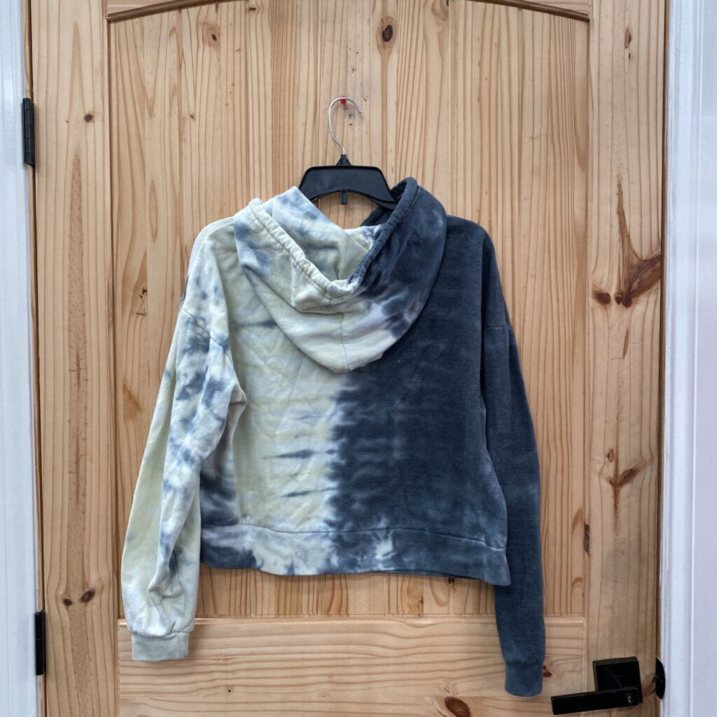 WOMENS PINK FLOYD CROP TOP HOODIE LT YELLOW/DK GREY L