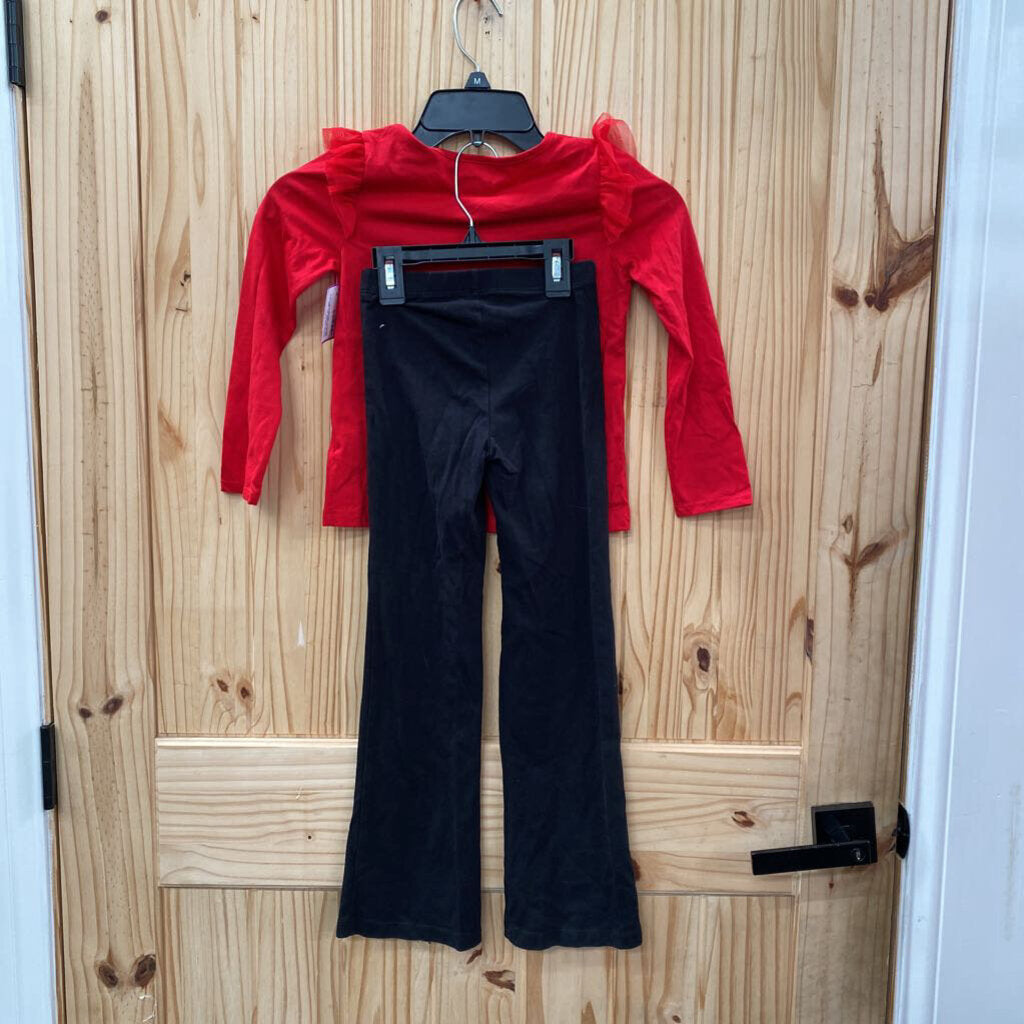 GIRLS 365 KIDS 2PC SET RED/BLK FEELING FESTIVE! 6
