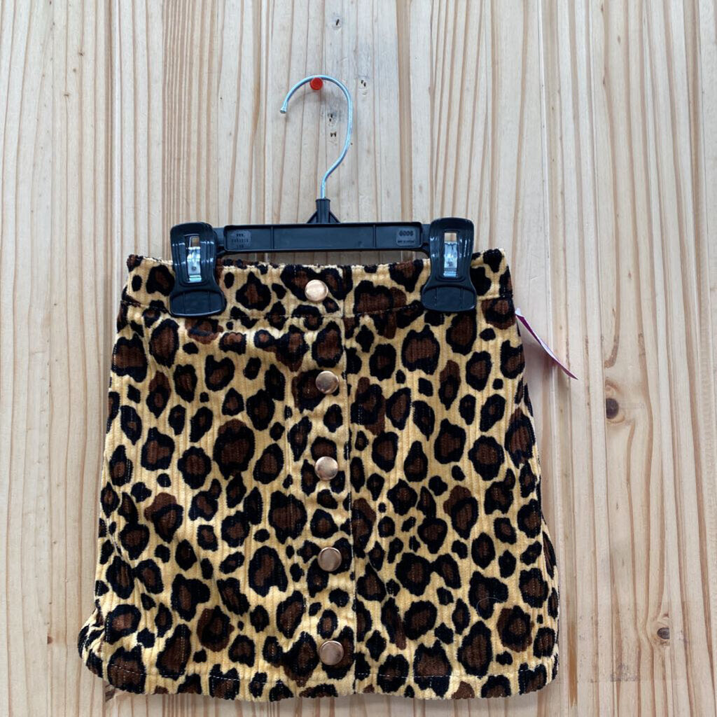 GIRLS LEPOARD SKIRT S 5/6
