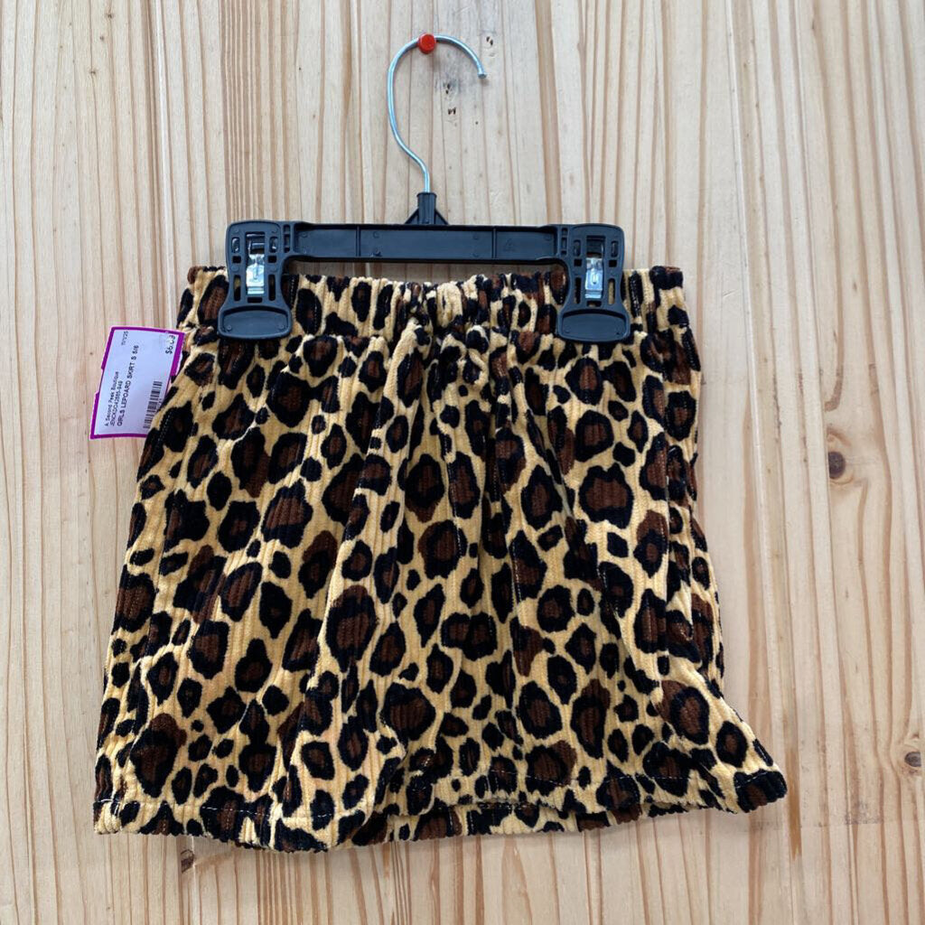 GIRLS LEPOARD SKIRT S 5/6