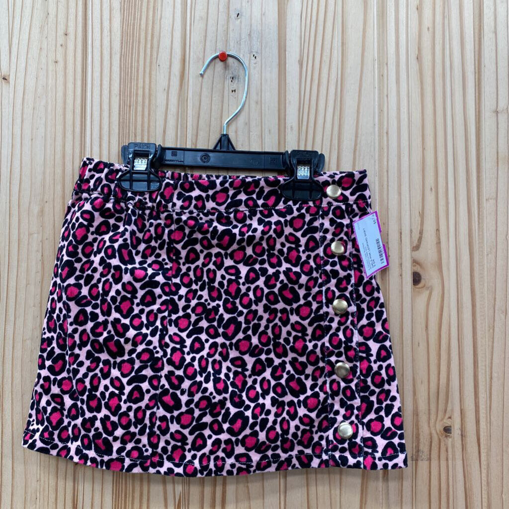 GIRLS PINK LEOPARD SKIRT S 5/6