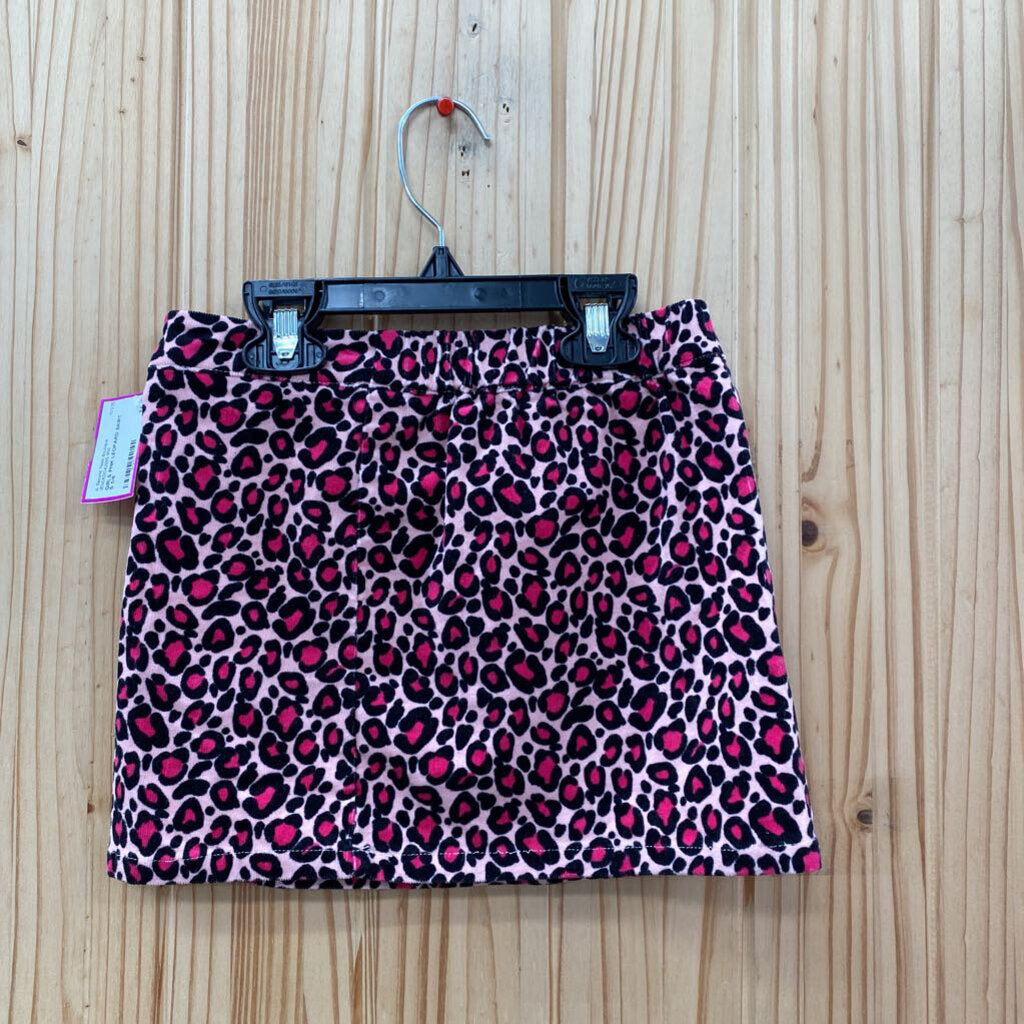 GIRLS PINK LEOPARD SKIRT S 5/6