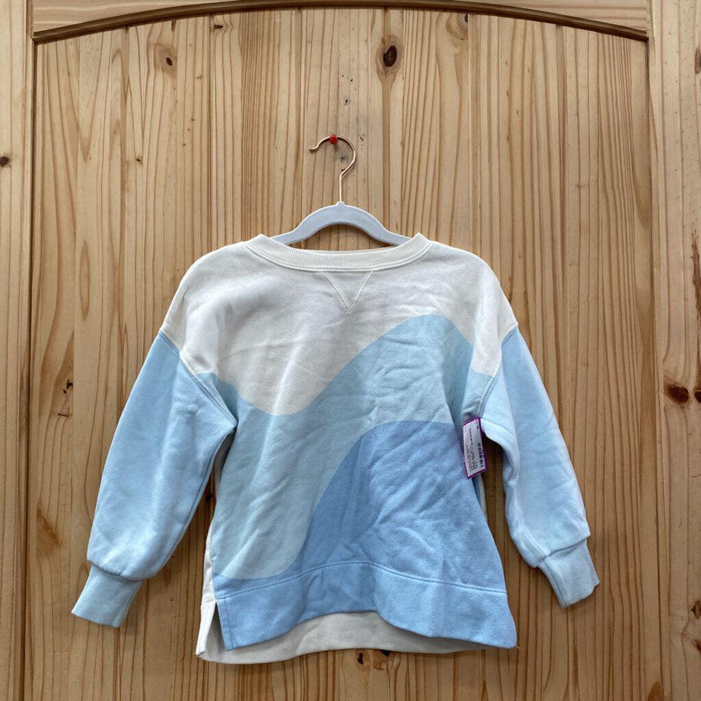 GIRLS OLD NAVY SWEATSHIRT LT BLUE/WHITE XS 5