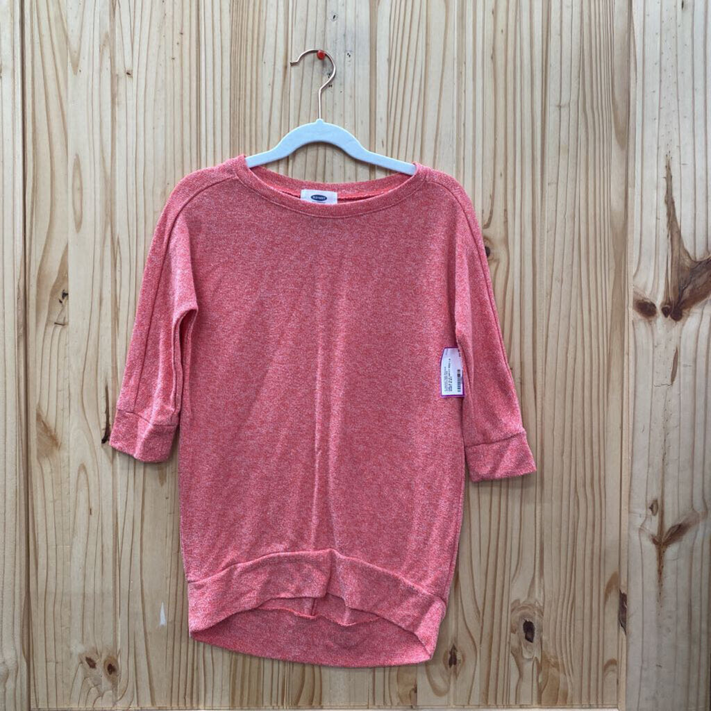 GIRLS OLD NAVY RED LS SHIRT S 6/7