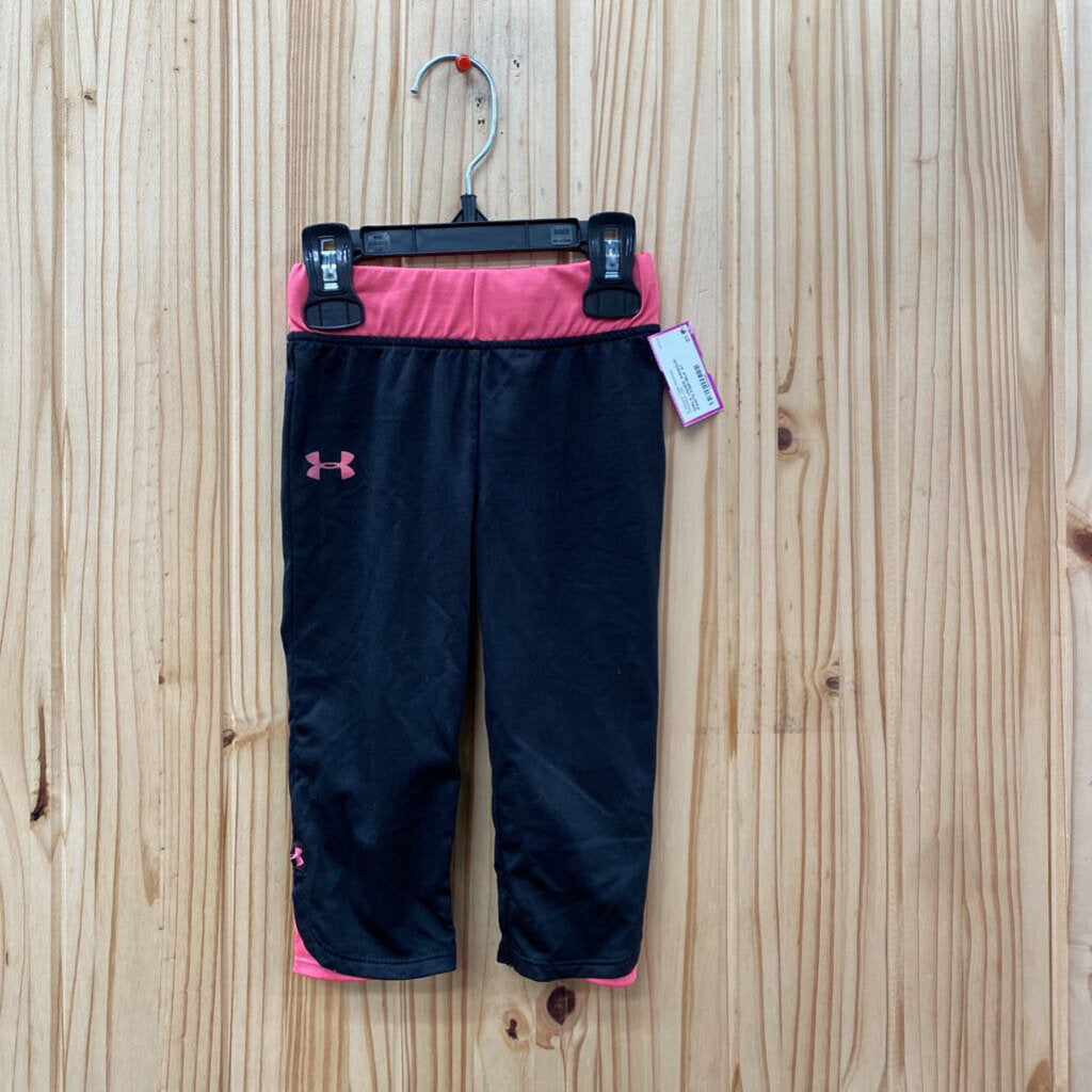 GIRLS UNDER ARMOUR PANTS PINK/BLK 4T