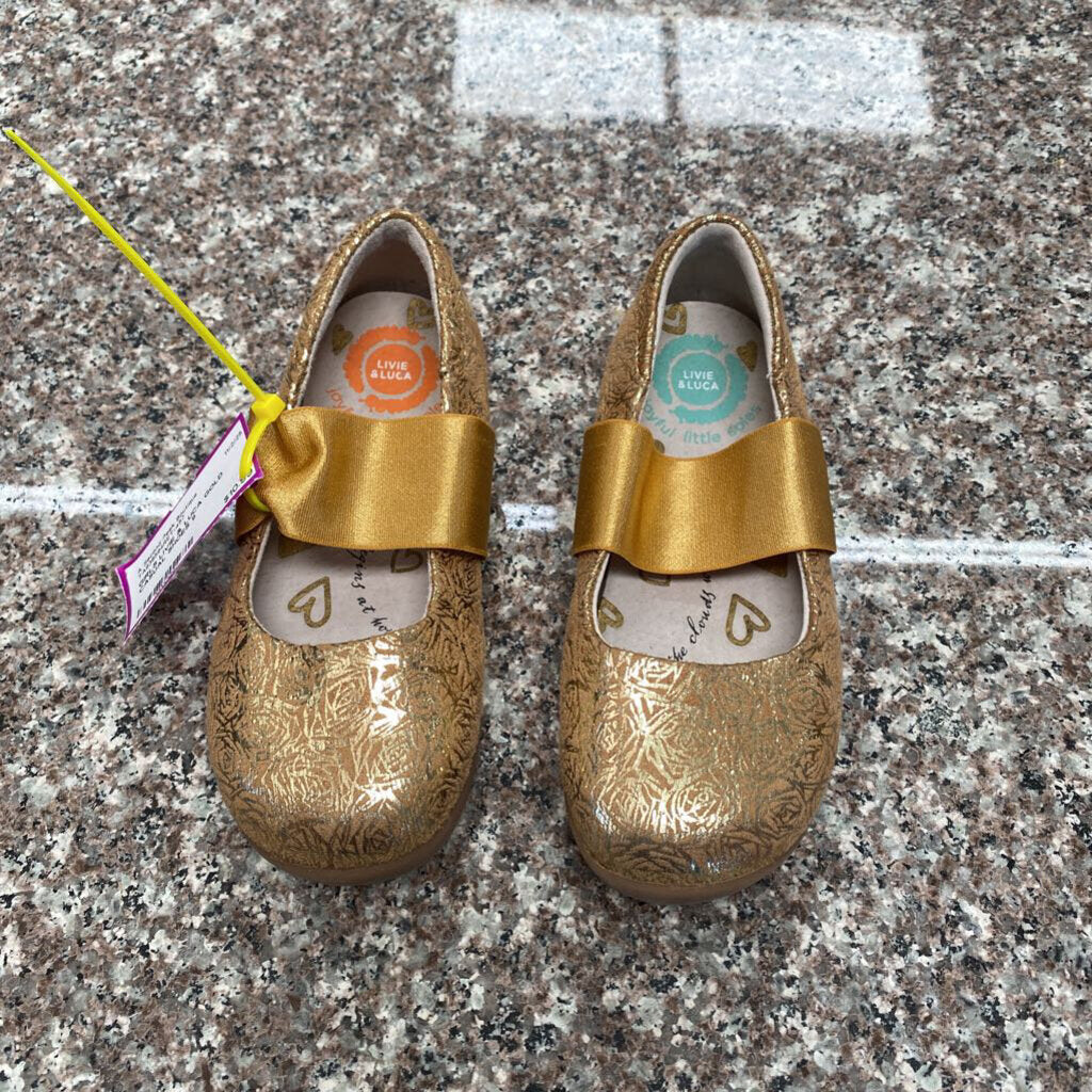 GIRLS LIVIE & LUCA GOLD CASUAL SHOES 9