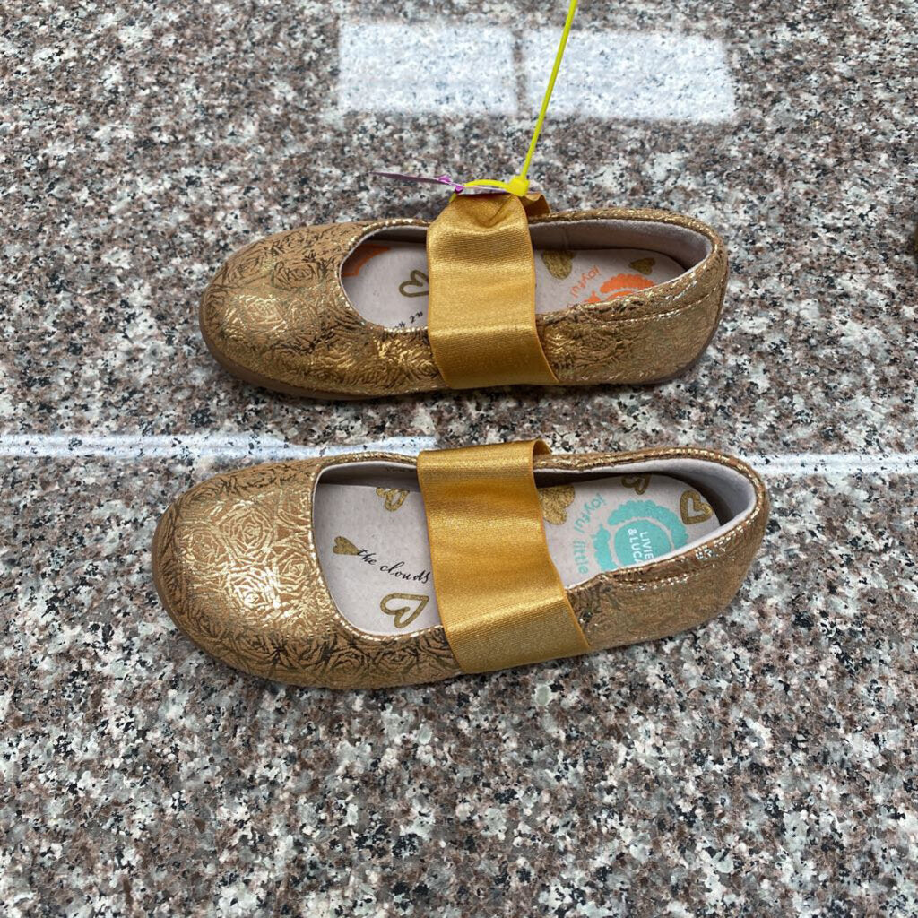 GIRLS LIVIE & LUCA GOLD CASUAL SHOES 9