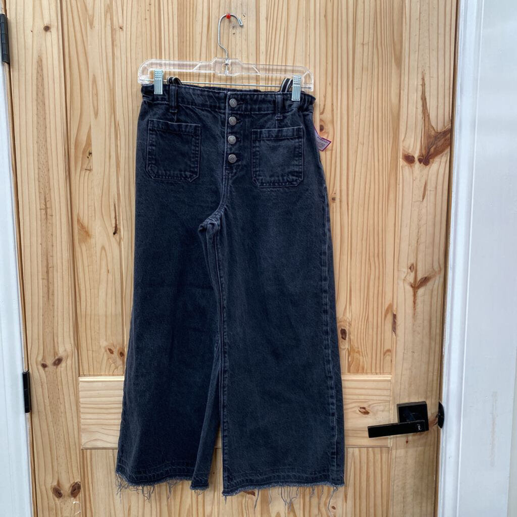 GIRLS GAP KIDS HIGH STRIDE ANKLE BLK DENIM JEANS 14