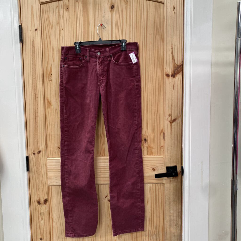 MENS LEVI BURGUNDY CORDUORY PANTS 32X34