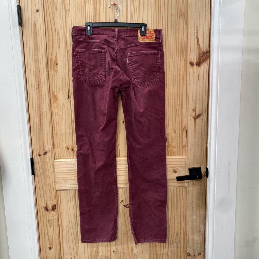 MENS LEVI BURGUNDY CORDUORY PANTS 32X34