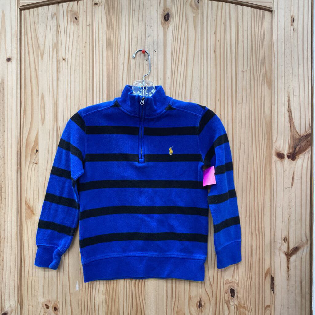 BOYS POLO SWEATER ROYAL BLUE/BLK S 8
