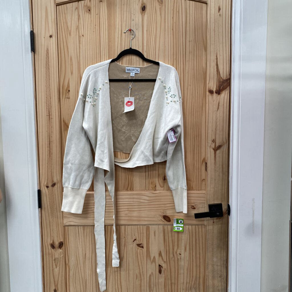 WOMENS WILDFOX IVORY/BEIGE CASUAL SWEATER L NWT