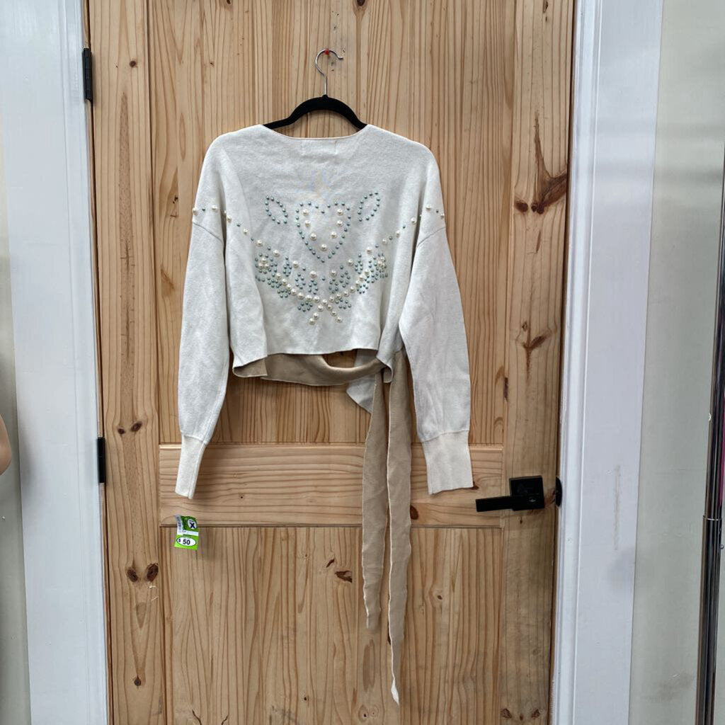 WOMENS WILDFOX IVORY/BEIGE CASUAL SWEATER L NWT