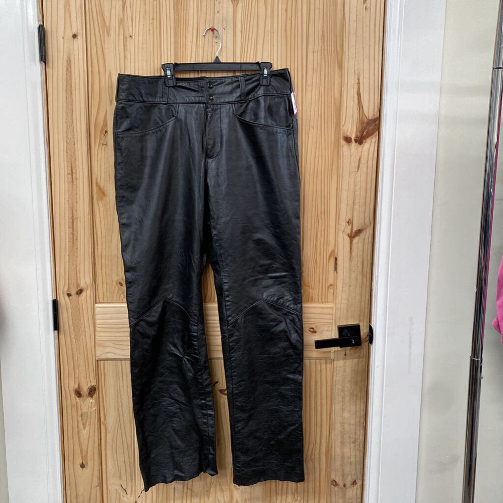 MENS THE LEATHER SHOP VINATGE BLK LEATHER PANTS 38