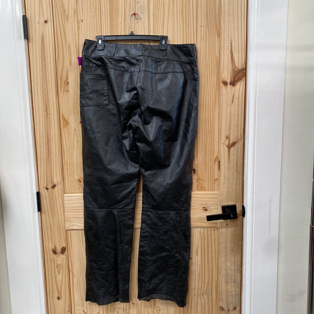 MENS THE LEATHER SHOP VINATGE BLK LEATHER PANTS 38