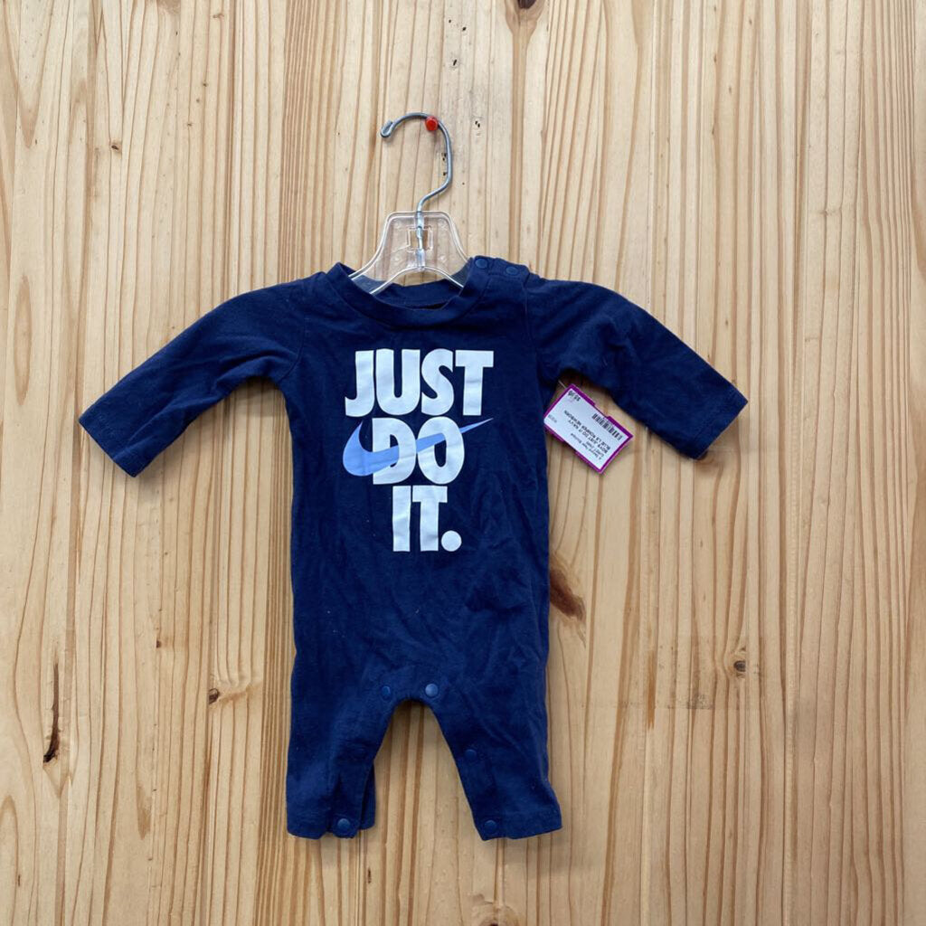 BOYS JUST DO IT NAVY BLUE LS ROMPER NEWBORN