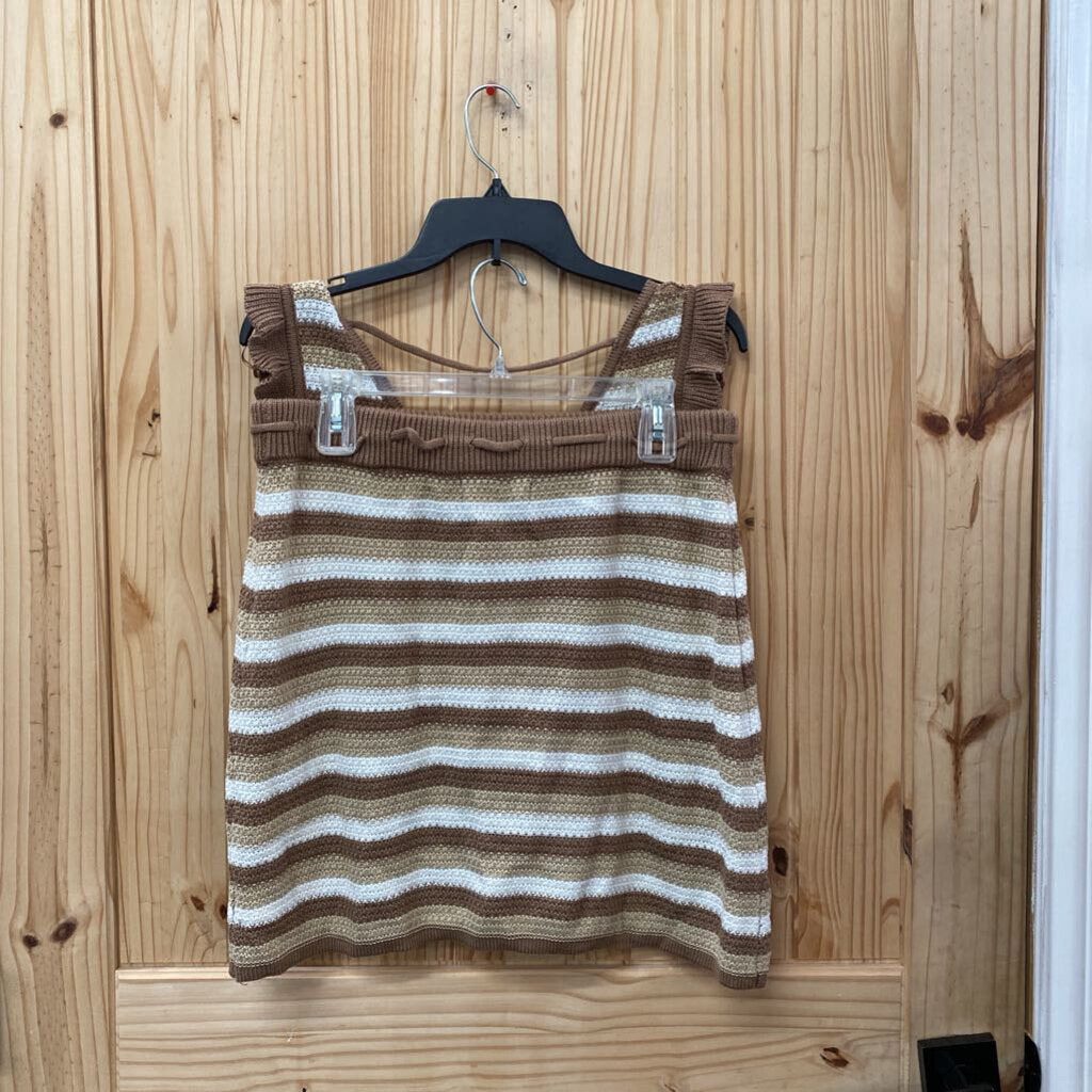 WOMENS MADDEN NYC 2PC SET TAUPE/WHITE/BROWN XL