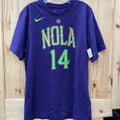 MENS NOLA T-SHIRT PURPLE/LIME GREEN 14 L